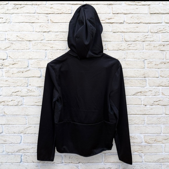 NWT ASICS Mens Knit Grid FLC QTR Zip Pullover Hoodie - Black Size Small - Picture 4 of 6